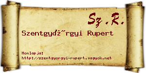 Szentgyörgyi Rupert névjegykártya